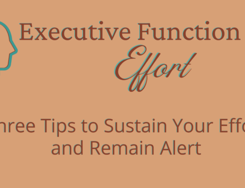 Executive Function #3: Effort – Three Tips to Sustain Your Effort and Remain Alert